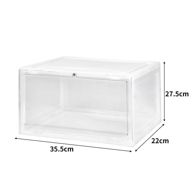 Display Case Shoe Box Storage Clear Plastic Drawer Stackable 6pc Image 3