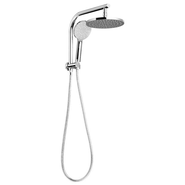 WELS 9 Rain Shower Head Set Round Handheld High Pressure Wall Chrome Image 3