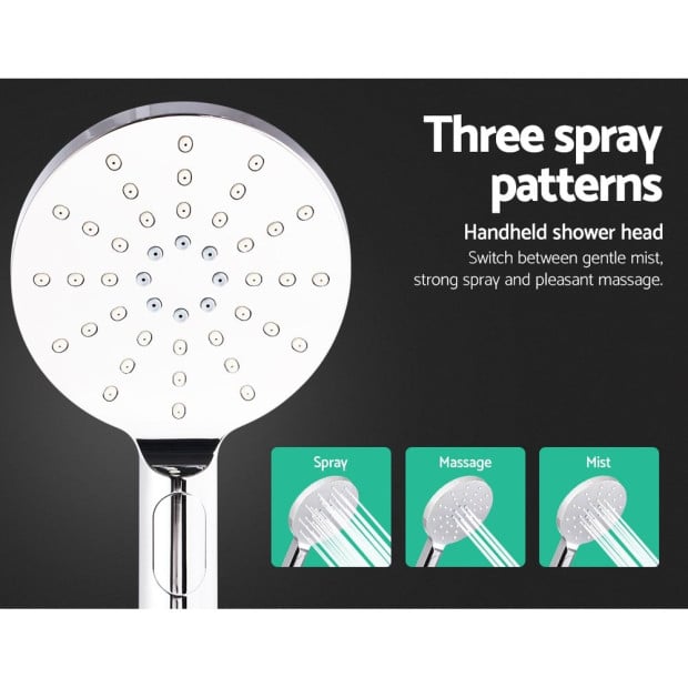WELS 9 Rain Shower Head Taps Round Handheld High Pressure Wall Chrome Image 5