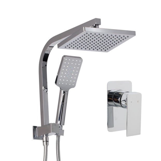 WELS 8 Rain Shower Head Mixer Square Handheld High Pressure Chrome Image 4