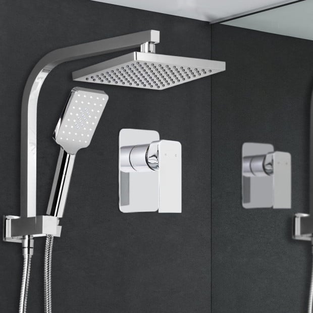 WELS 8 Rain Shower Head Mixer Square Handheld High Pressure Chrome Image 7
