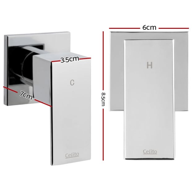 Bathroom Taps Faucet Rain Shower Head Set Hot Cold Diverter DIY Chrome Image 2