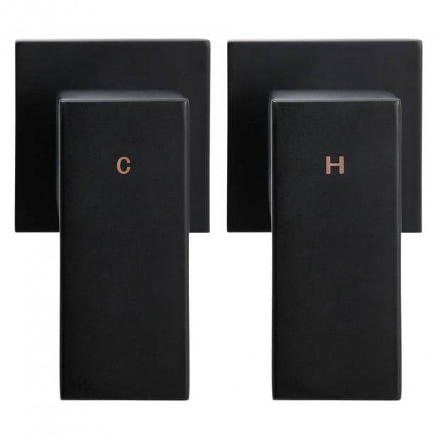WElS 8 Rain Shower Head Taps Square High Pressure Wall Arm DIY Black Image 3