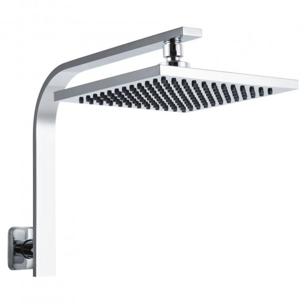 WElS 8 Rain Shower Head Set Square High Pressure Wall Arm DIY Chrome