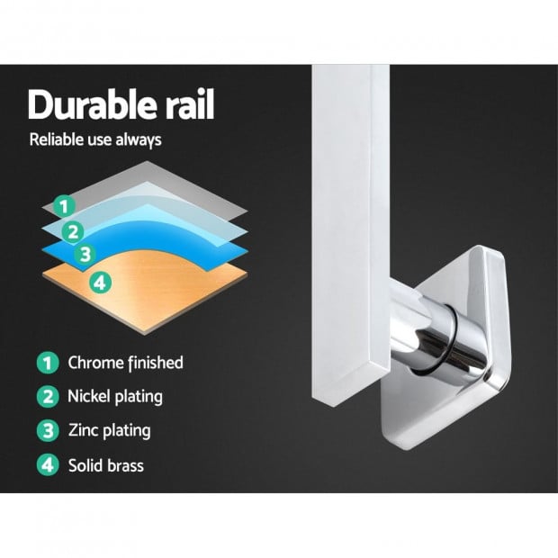 WElS 8 Rain Shower Head Set Square High Pressure Wall Arm DIY Chrome Image 6