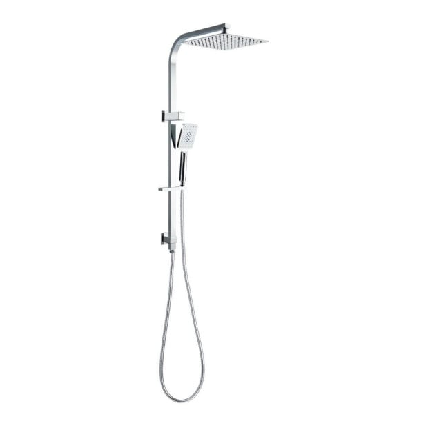 WELS 10 Rain Shower Head Set Round Handheld High Pressure Wall Chrome Image 3