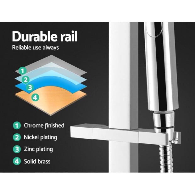 WELS 10 Rain Shower Head Set Round Handheld High Pressure Wall Chrome Image 4