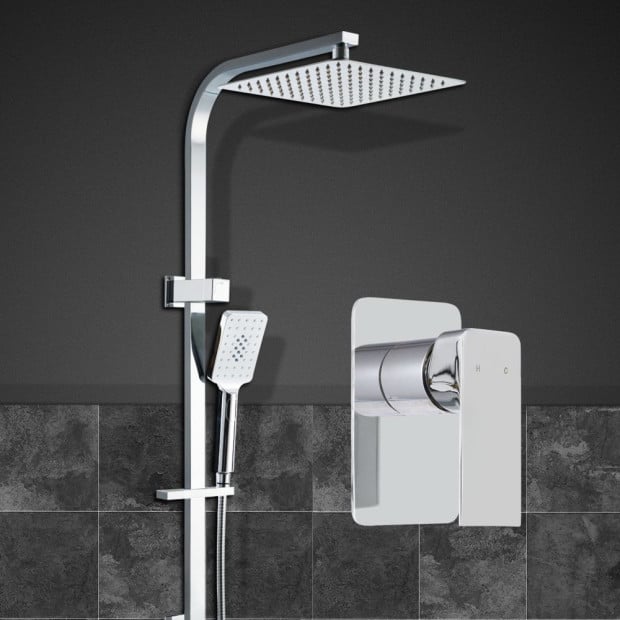 WELS 10 Rain Shower Head Mixer Round Handheld High Pressure Chrome Image 7
