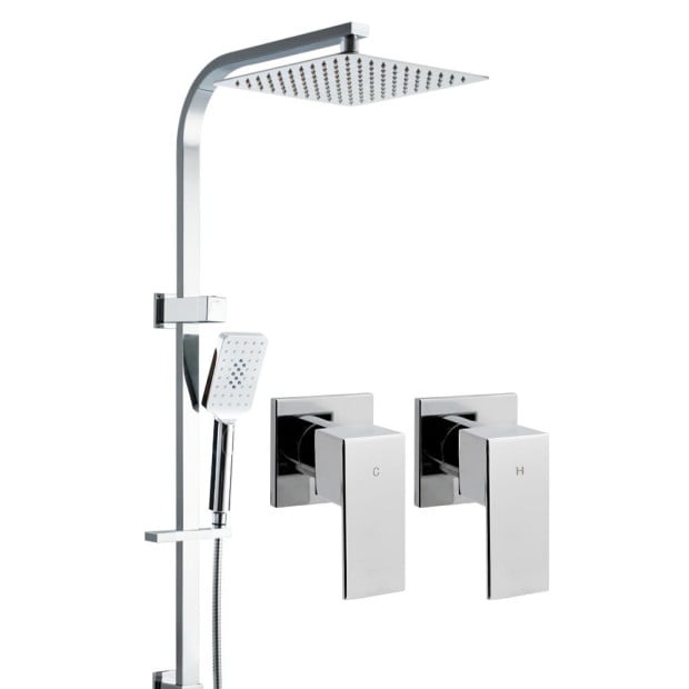 WELS 10 Rain Shower Head Taps Round Handheld High Pressure Wall Chrome