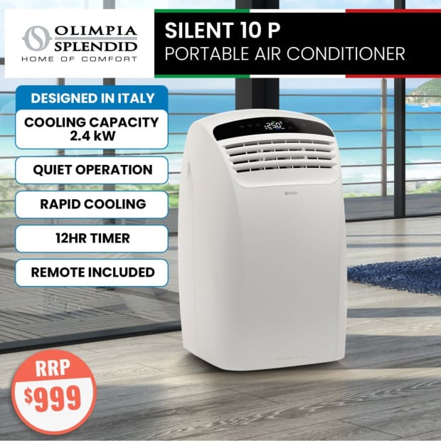 Olimpia 2.4kW 9,000BTU Silent 10P Portable AC Dehumidifier Refurbished