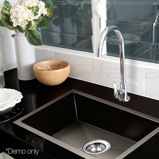 450 x 300mm Stainless Steel Sink - Black Image 9