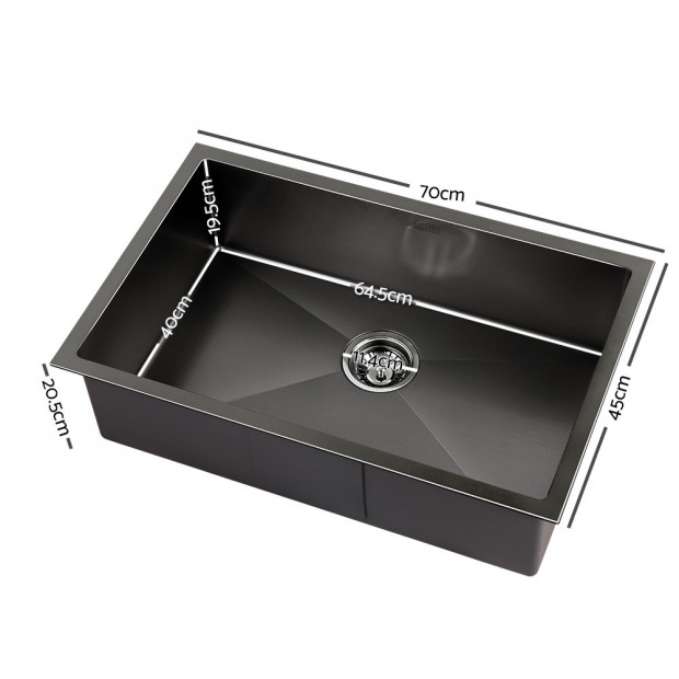 700x450mm Nano Stainless Steel Kitchen Sink Image 1