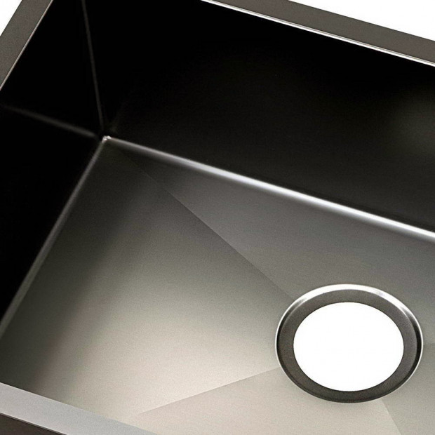 600 x 450mm Stainless Steel Sink - Black Image 4