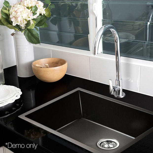 600 x 450mm Stainless Steel Sink - Black Image 9