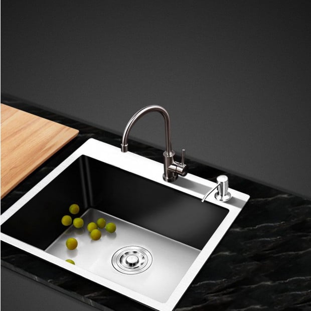 Stainless Steel Kitchen Sink 550x450MM SIngle Bowl Laundry Strainer Image 6