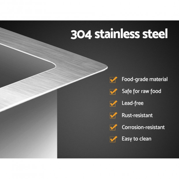 Stainless Steel Kitchen Sink 360X360MM Under/Topmount Sinks Silver Image 3
