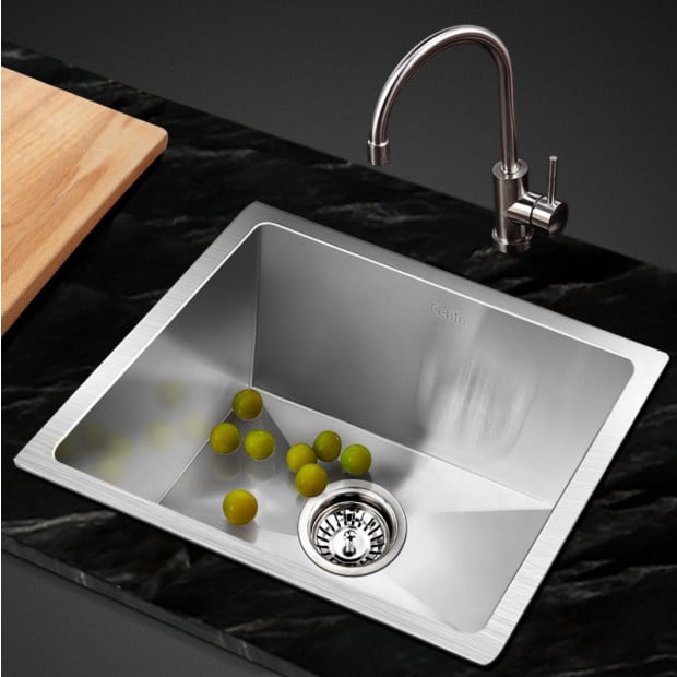 Stainless Steel Kitchen Sink 360X360MM Under/Topmount Sinks Silver Image 7