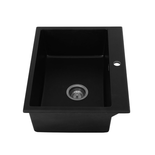Kitchen Sink Granite Stone Sinks Basin Single Bowl Black 600mmx470mm Image 5