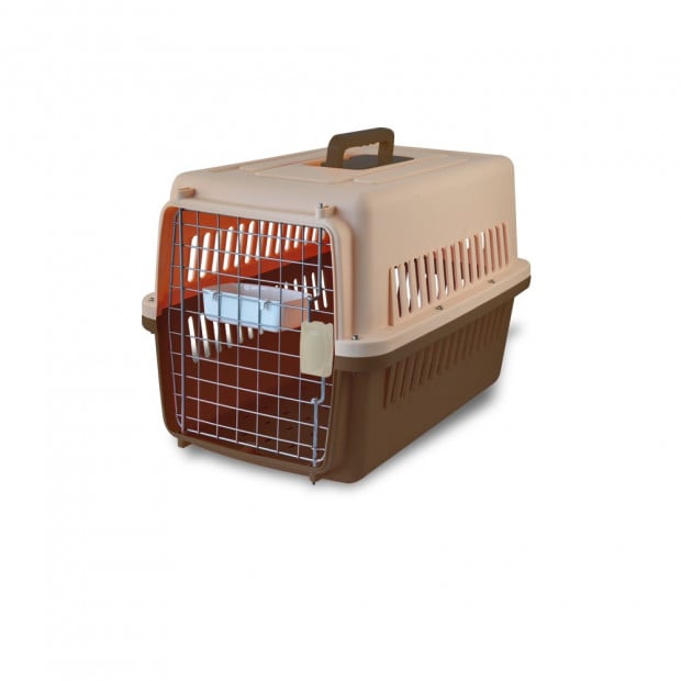 Brown Airline Approve Dog Cat Portable Tote Crate Pet Carrier