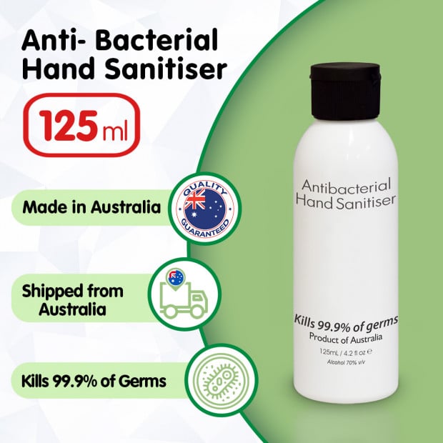 125ml Antibacterial Hand Sanitiser Sanitizer Gel Australian Made Image 11