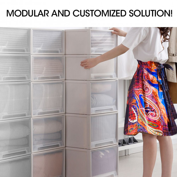 2 Pcs 44x23cm Wardrobe Organiser Cube Drawer Image 4