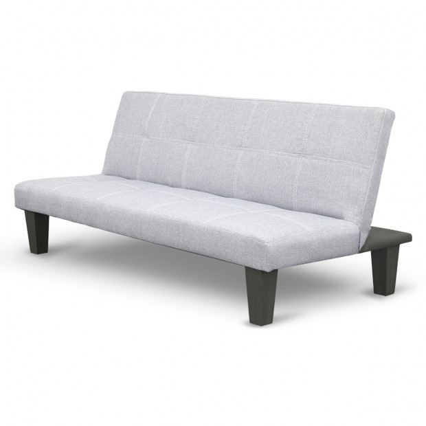 Liv 2-Seater Tufted Linen Sofa Bed by Sarantino - Light Grey Image 4