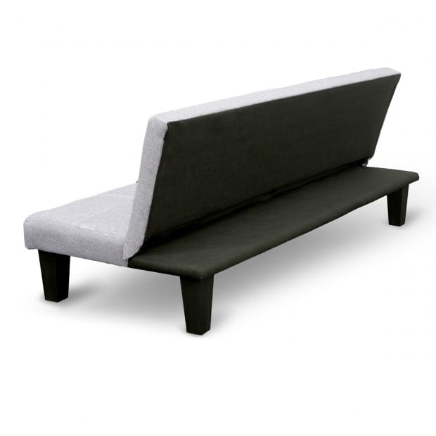 Liv 2-Seater Tufted Linen Sofa Bed by Sarantino - Light Grey Image 6