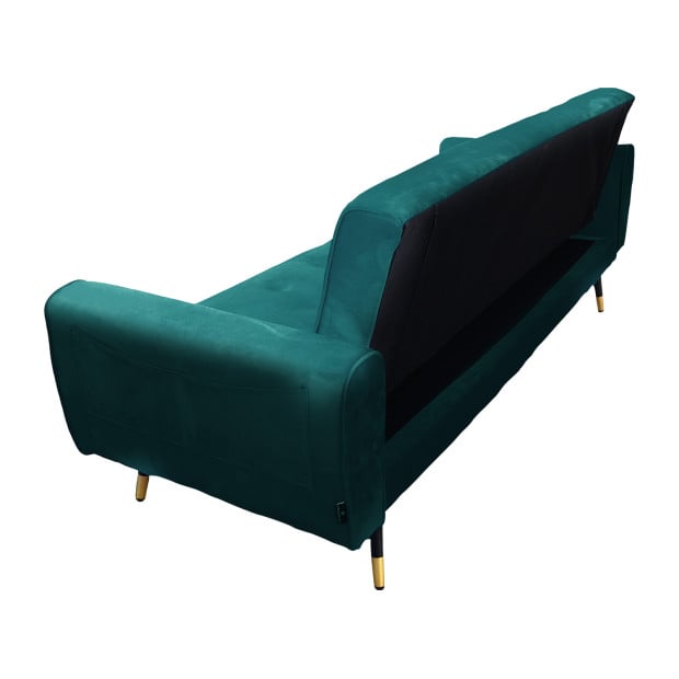 Ava Tufted Velvet Sofa Bed by Sarantino - Green Image 7