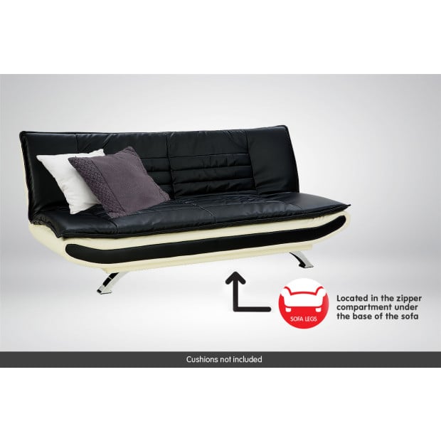 Diana Reclining Faux Leather Sofa Bed by Sarantino Image 7
