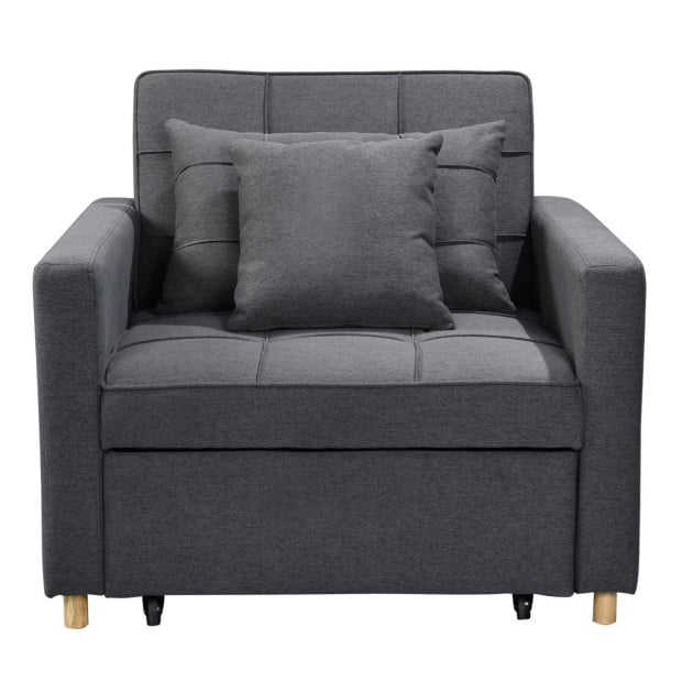 Suri 3-in-1 Convertible Lounge Chair Bed by Sarantino - Dark Grey Image 7