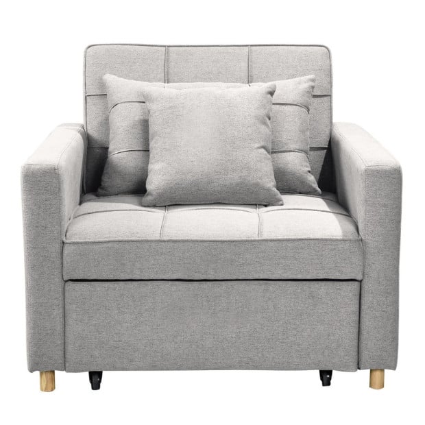 Suri 3-in-1 Convertible Lounge Chair Bed by Sarantino - Light Grey Image 7