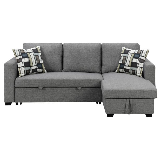 Fontana Pullout Sofa Bed with Reversible Storage Chaise by Sarantino - Grey Image 4