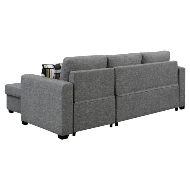 Fontana Pullout Sofa Bed with Reversible Storage Chaise by Sarantino - Grey Image 7