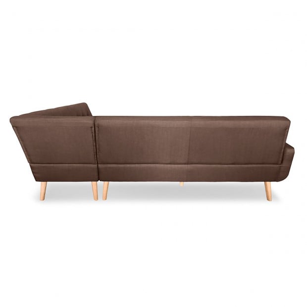 Chamonix 6-Seater L-Shaped Corner Sofa with Chaise [Left] by Sarantino - Brown Image 4