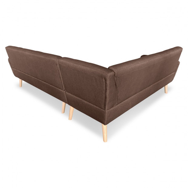 Chamonix 6-Seater L-Shaped Corner Sofa with Chaise [Left] by Sarantino - Brown Image 5