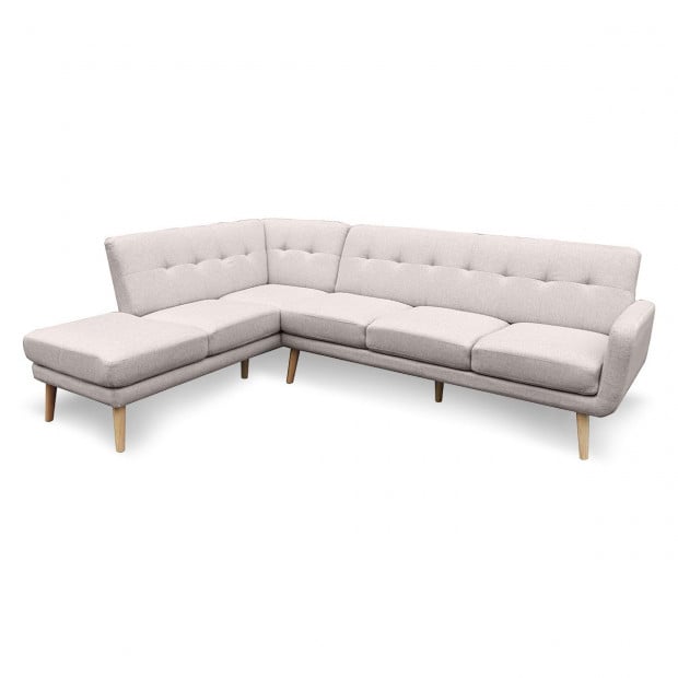 Juliet 6-Seater L-Shaped Sofa with Chaise (Left) by Sarantino - Light Grey