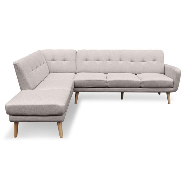 Juliet 6-Seater L-Shaped Sofa with Chaise (Left) by Sarantino - Light Grey Image 3