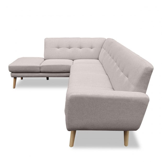 Juliet 6-Seater L-Shaped Sofa with Chaise (Left) by Sarantino - Light Grey Image 4