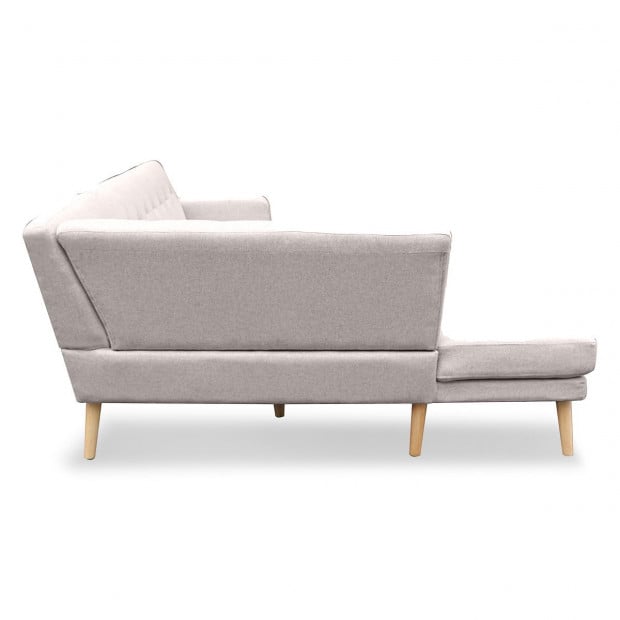 Juliet 6-Seater L-Shaped Sofa with Chaise (Left) by Sarantino - Light Grey Image 6