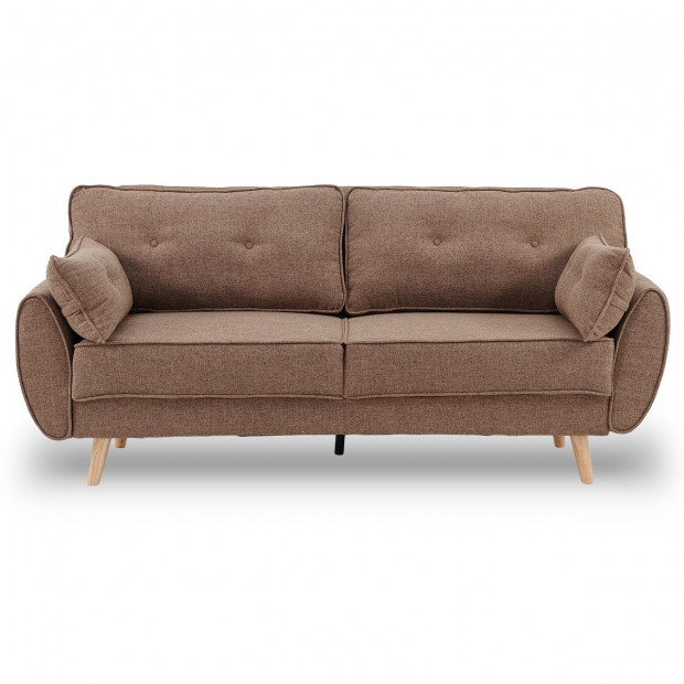 Elle ButtonTufted Fabric Sofa Bed with Cushions by