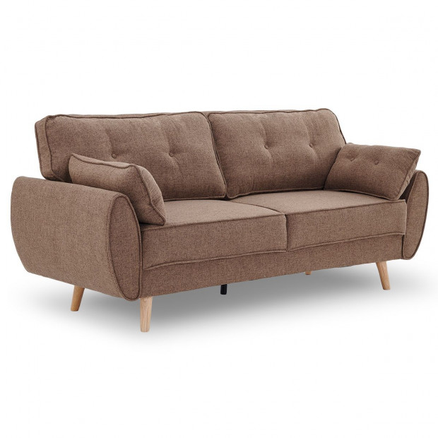 Elle ButtonTufted Fabric Sofa Bed with Cushions by