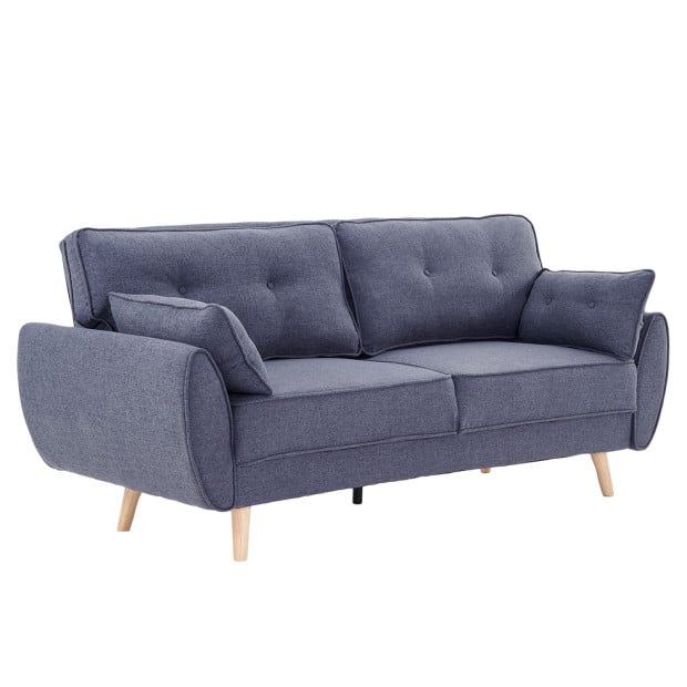 Elle Button-Tufted Fabric Sofa Bed with Cushions by Sarantino - Dark Grey Image 14