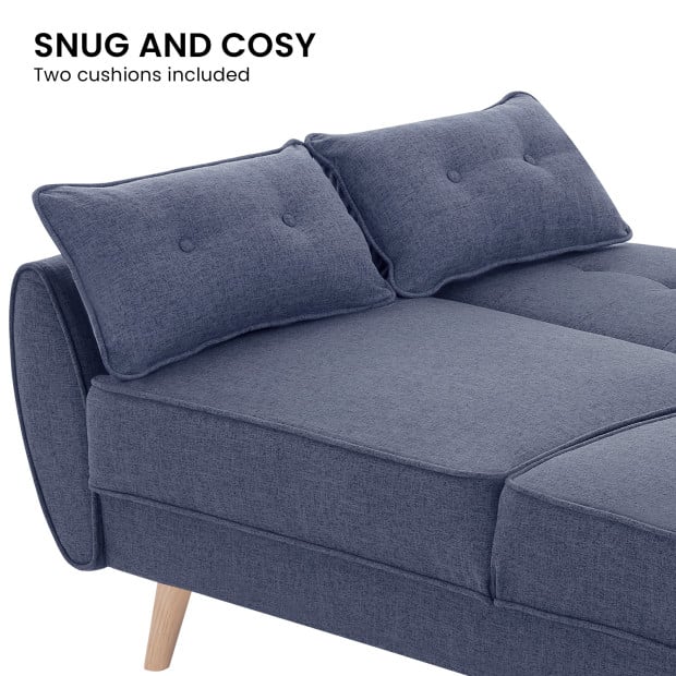 Elle Button-Tufted Fabric Sofa Bed with Cushions by Sarantino - Dark Grey Image 9