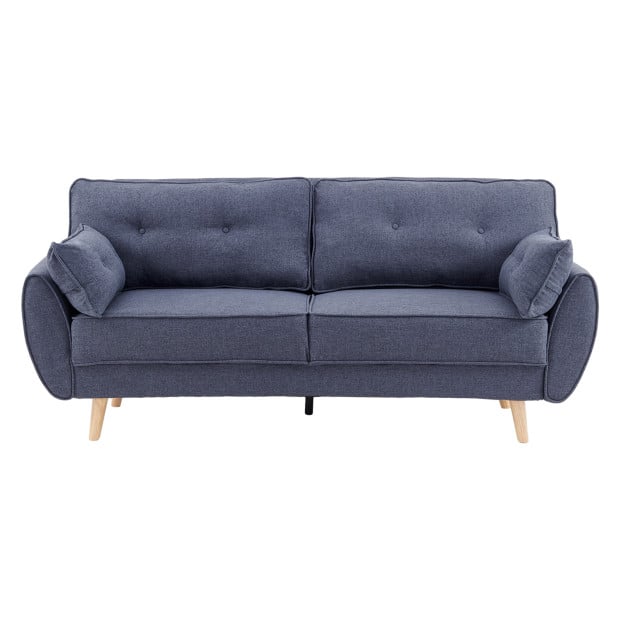 Elle Button-Tufted Fabric Sofa Bed with Cushions by Sarantino - Dark Grey Image 3