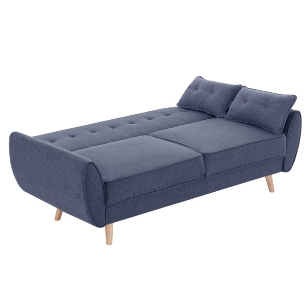 Elle Button-Tufted Fabric Sofa Bed with Cushions by Sarantino - Dark Grey Image 2