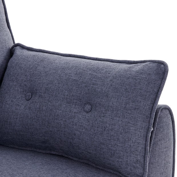 Elle Button-Tufted Fabric Sofa Bed with Cushions by Sarantino - Dark Grey Image 7