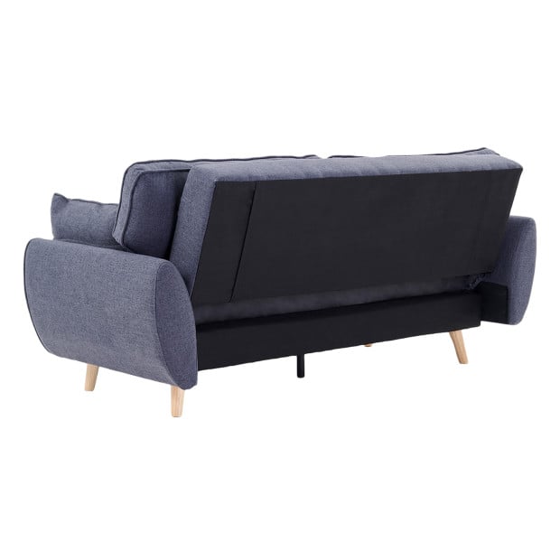 Elle Button-Tufted Fabric Sofa Bed with Cushions by Sarantino - Dark Grey Image 6