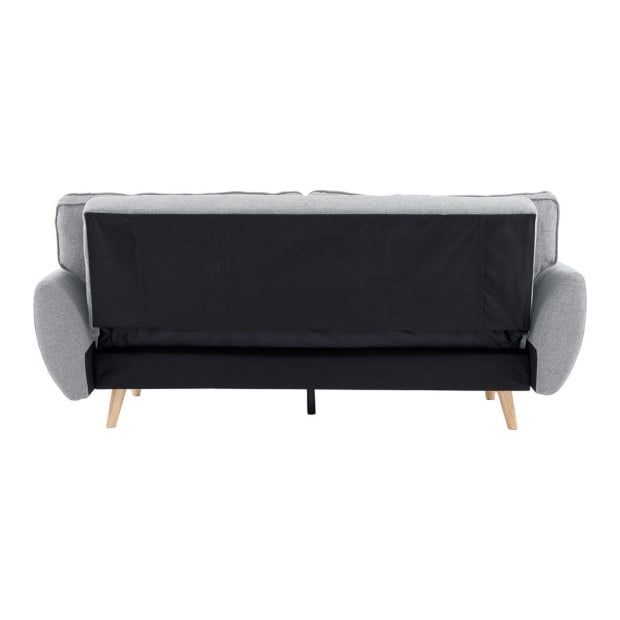 Elle Button-Tufted Fabric Sofa Bed w/ Cushions by Sarantino Light Grey Image 7