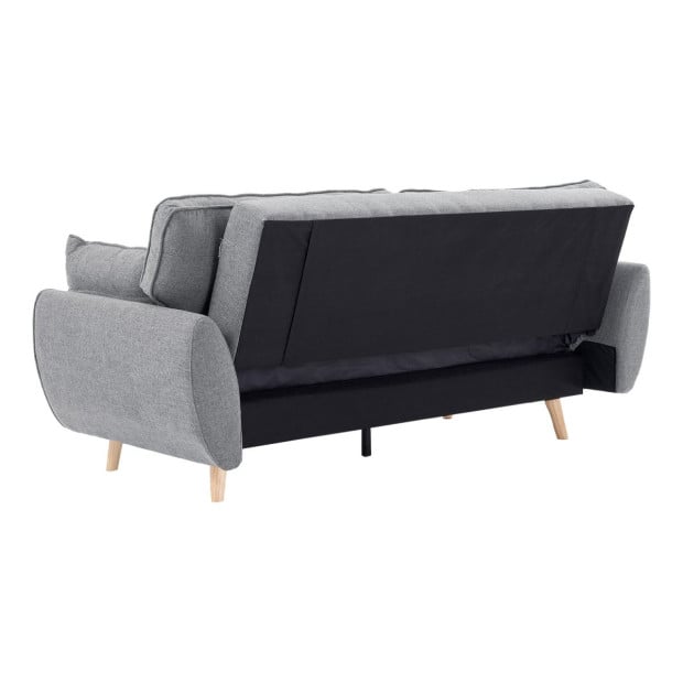Elle Button-Tufted Fabric Sofa Bed w/ Cushions by Sarantino Light Grey Image 8