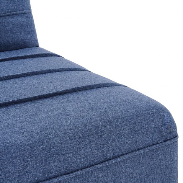 Riviera 3-Seater Pleated Linen Sofa Bed by Sarantino - Dark Blue Image 10